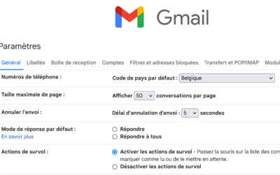 Régler le délai d’annulation de l’envoi d’un mail